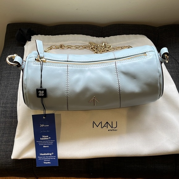 Manu Atelier Cylinder Bag in Artic Blue Made in Turkey - Picture 6 of 6